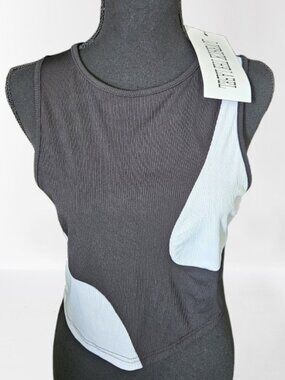 Lovesick The Label Black/White Sleeveless Crop Top Size Large